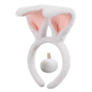 2484 Easter Bunny Headband And Pom Pom Tail Set For Rabbit